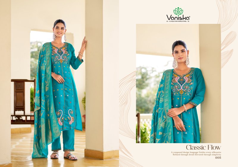 Sayuri Vol 1 By Vaniska Chanderi Silk Kurti With Bottom Dupatta